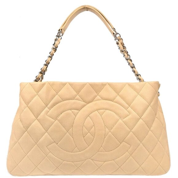 CHANEL Handbags - Chanel Beige Calfskin Timeless Tote Handbag
